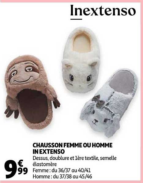 chausson femme ou homme in extenso
