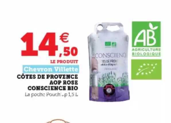 chevron villette côtes de provence aop rose conscience bio