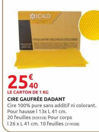 cire gaufrée dadant