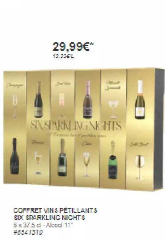 coffret vins pétillants six sparkling nights