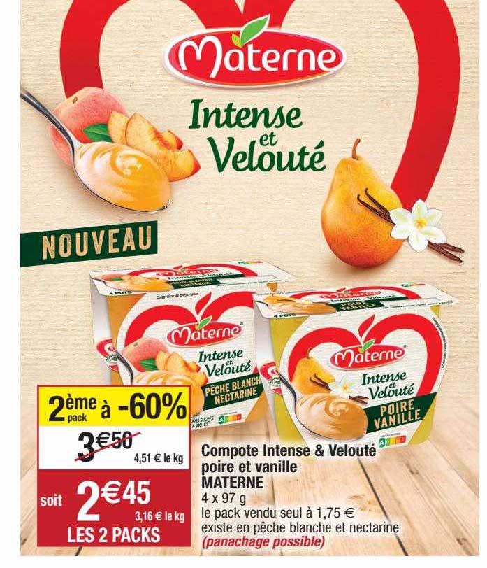 compte intense & velouté poire et vanille materne