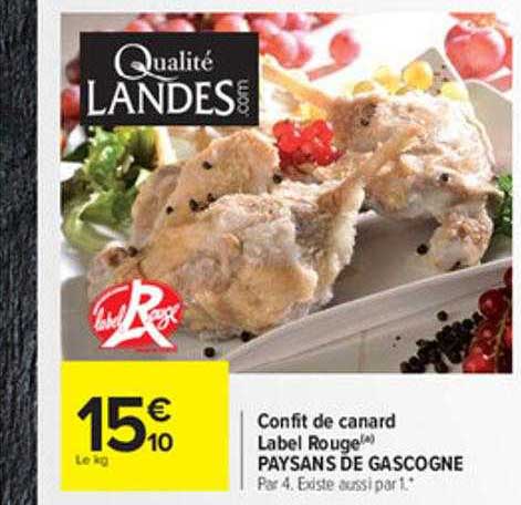 confit de canard label rouge paysans de gascogne