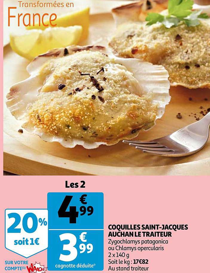 coquilles saint-jacques auchan le traiteur