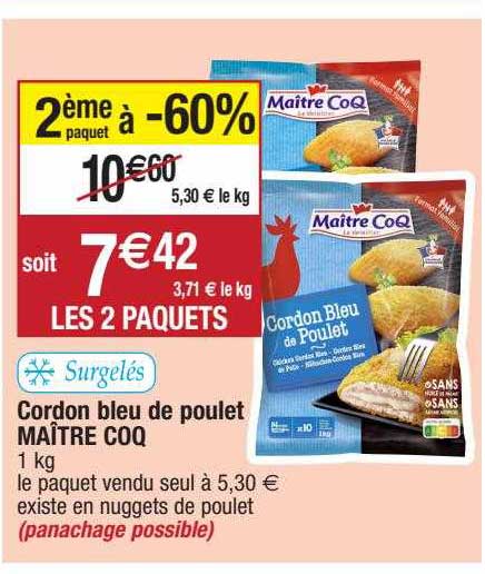 cordon bleu de poulet maître coq