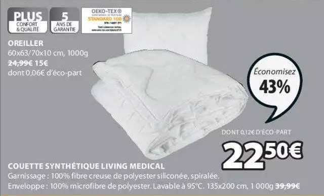 Couette Synthétique Living Medical