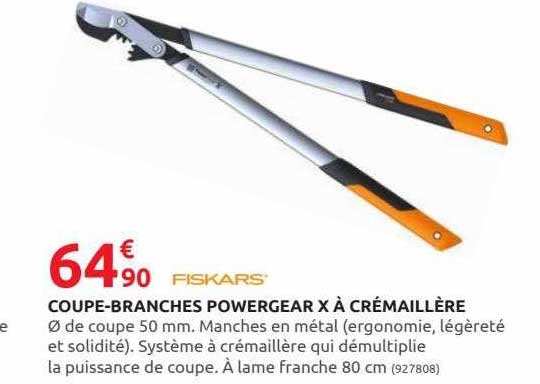 coupe-branches powergear x à crémaillère fiskars