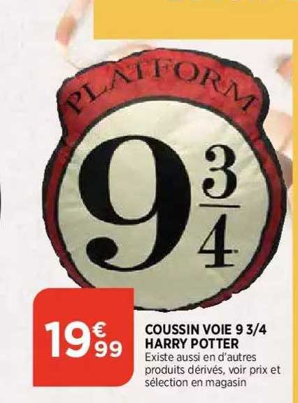 coussin voie 9 3-4 harry potter
