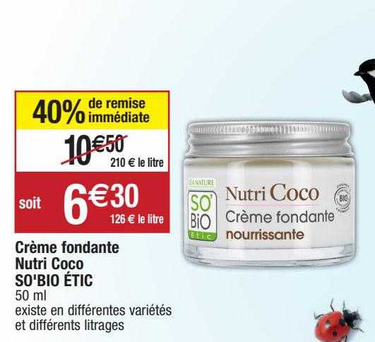 Crème Fondante Nutri Coco So'bio étic