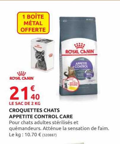 croquettes chats appetite control care