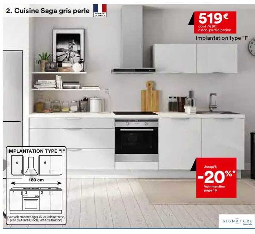 cuisine saga gris perle signature