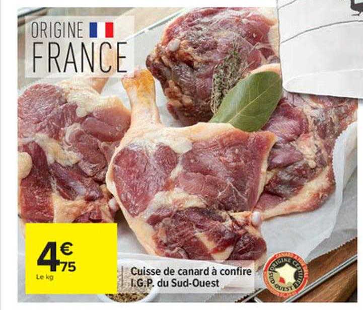 cuisse de canard à confire i.g.p du sud-ouest