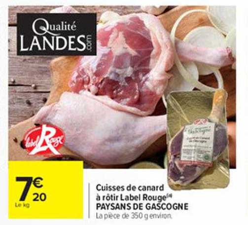 cuisses de canard à rôtir label rouge paysans de gascogne