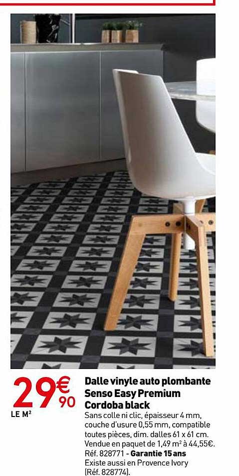 Dalle Vinyle Auto Plombante Senso Easy Premium Cordoba Black