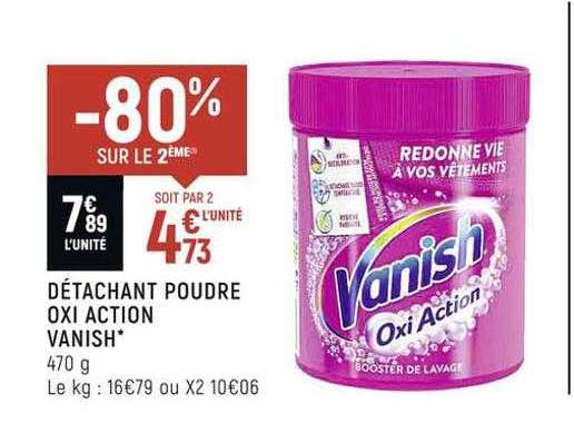 détachant poudre oxi action vanish