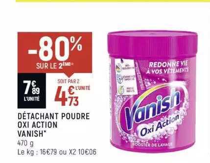 détachant poudre oxi action vanish