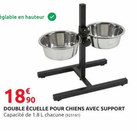 double écuelle pour chiens avec support