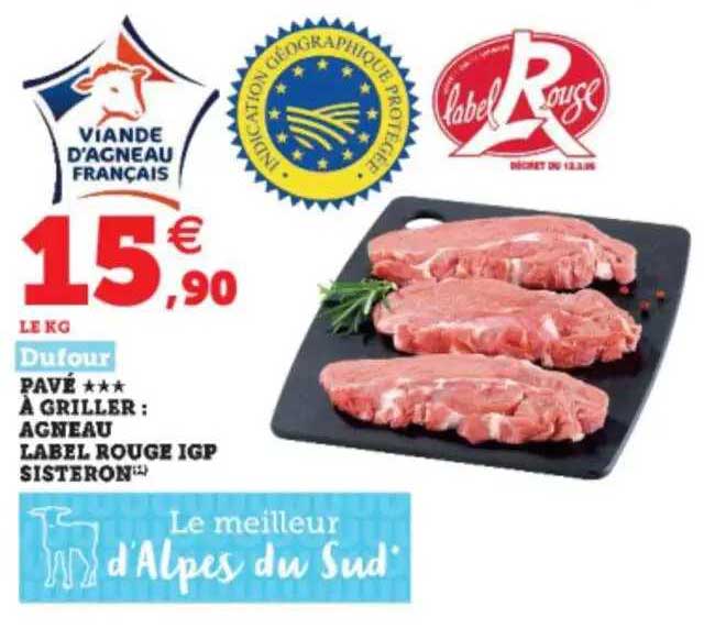 dufour pavé à griller : agneau label rouge igp sisteron