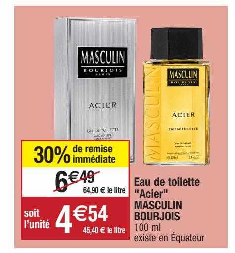 eau de toilette "acier" masculin bourjois