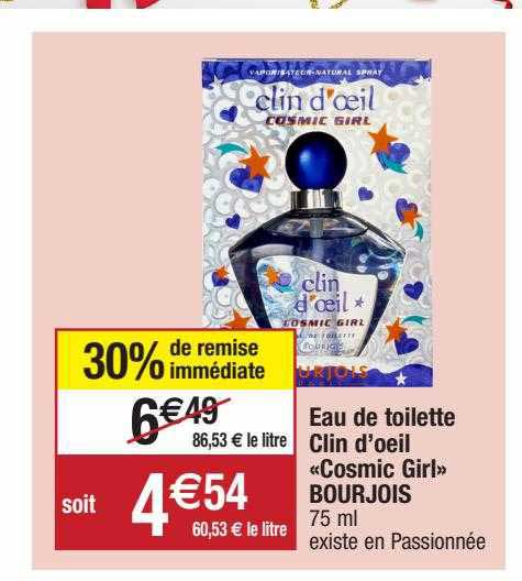 eau de toilette clin d'oeil "cosmic girl" bourjois