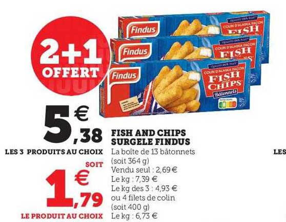 fish and chips surgelé findus