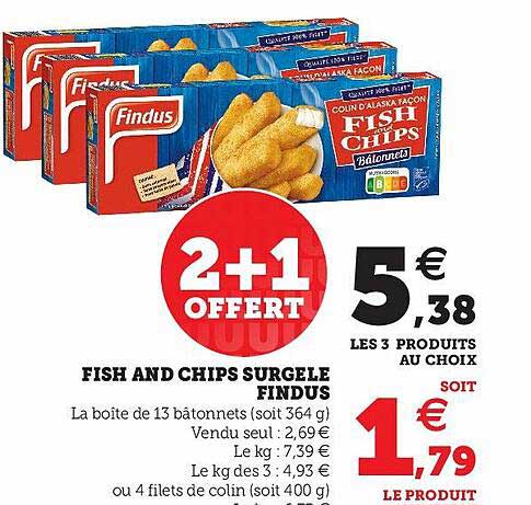 fish and chips surgelé findus