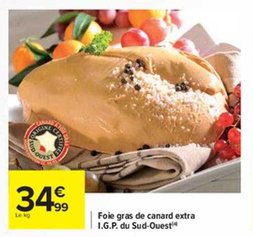 foie gras de canard extra i.g.p. du sud-ouest