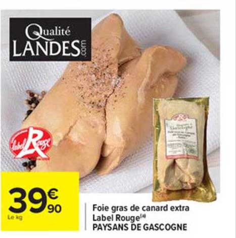 foie gras de canard extra label rouge paysans de gascogne