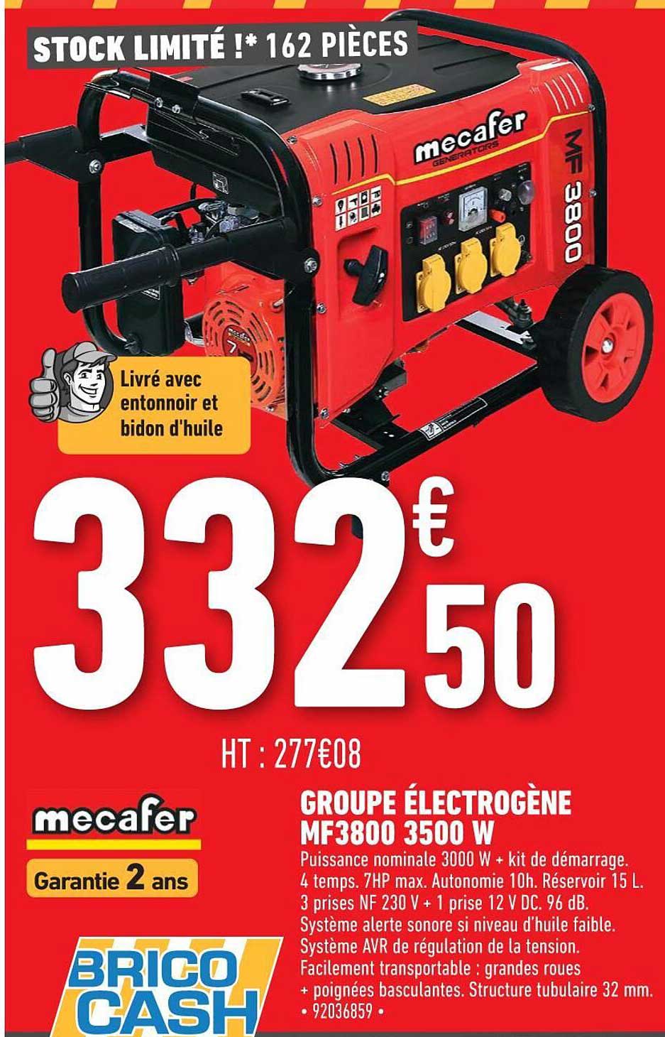 groupe électrogène mf3800 3500 w mecafer