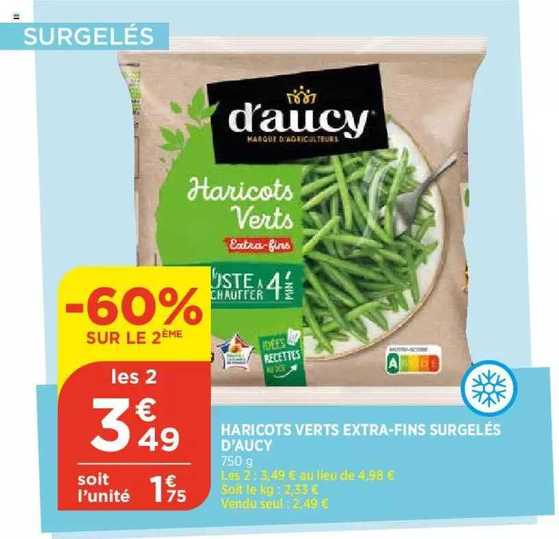haricots verts extra-fins surgelés d'aucy