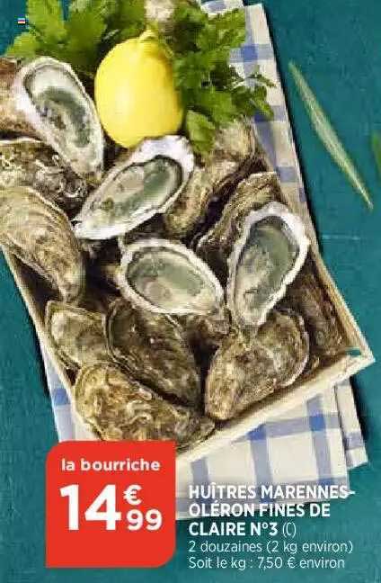 huîtres marennes-oléron fines de claire n°3