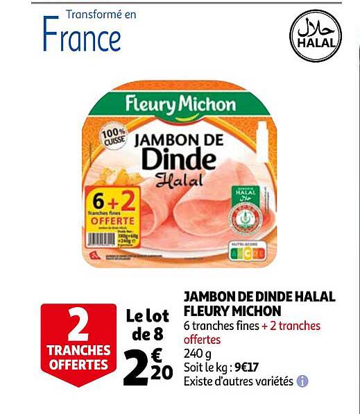 jambon de dinde halal fleury michon