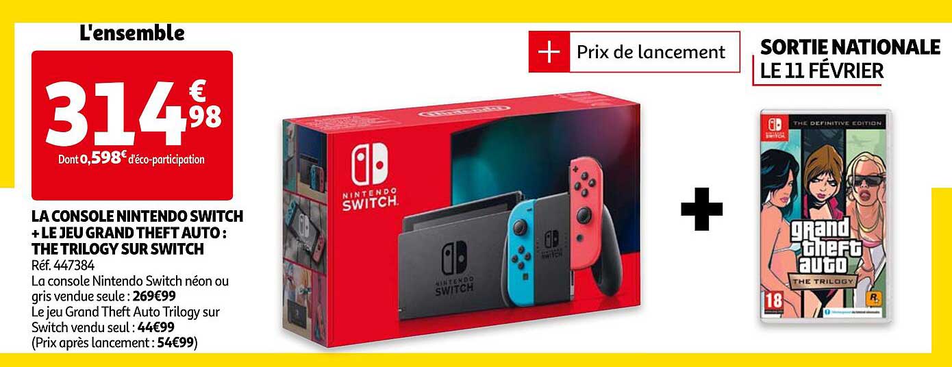 la console nintendo switch + le jeu grand theft auto : the trilogy sur switch