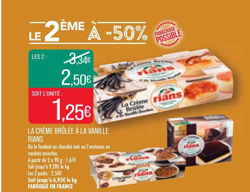 la crème brûlée à la vanille rians