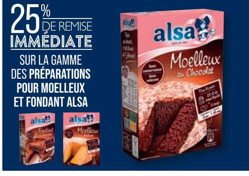 la gamme des préparations pour moelleux et fondant alsa
