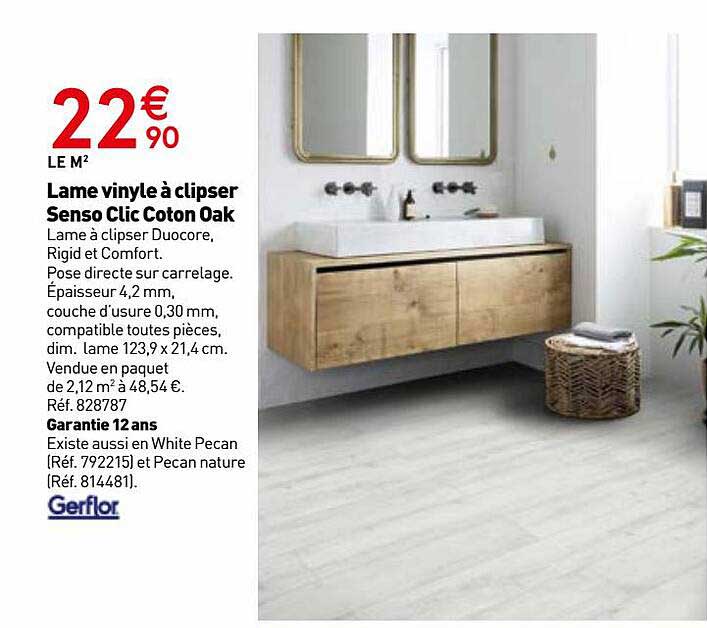 Lame Vinyle à Clipser Senso Clic Coton Oak Gerflor