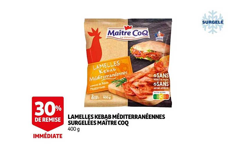lamelles kebab méditerranéennes surgelées maître coq