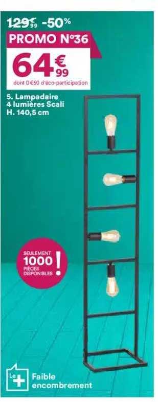 lampadaire 4 lumières scali h. 140,5 cm