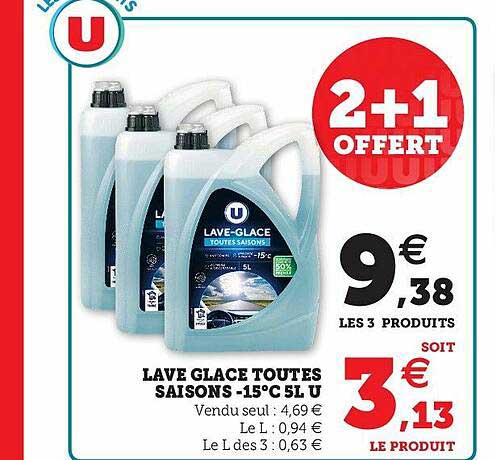 lave glace toutes saisons -15°c 5l u