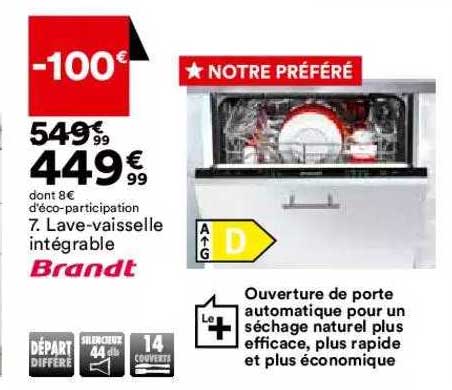 lave-vaisselle intégrable brandt