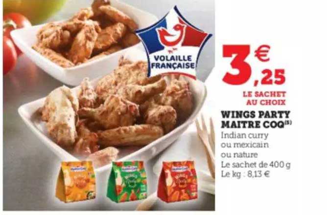 le sachet au choix wings party maître coq