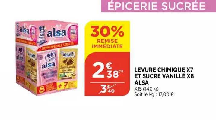 levure chimique x7 et sucre vanillé x8 alsa