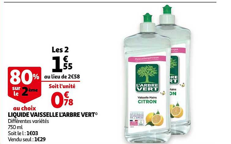 liquide vaisselle l'arbre vert