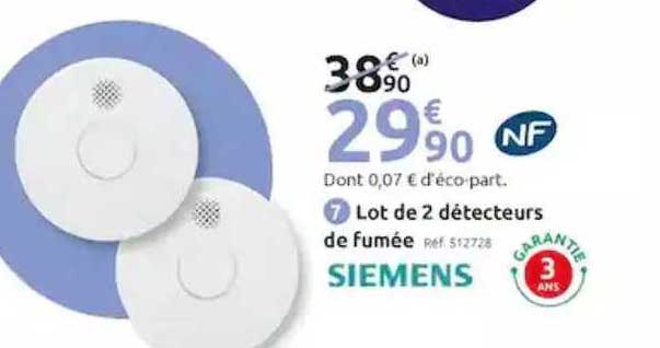 lot de 2 détecteurs de fumée siemens