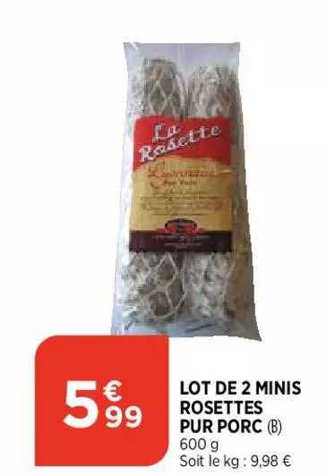 Lot De 2 Minis Rosettes Pur Porc