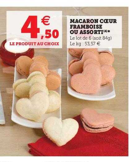 macaron coeur framboise ou assorti