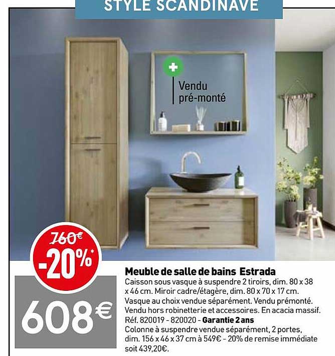 meuble de salle de bains estrada