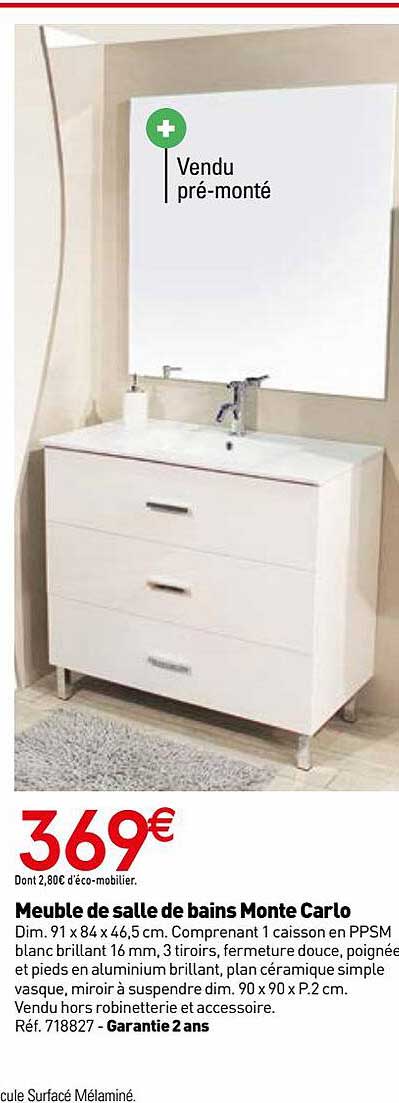 meuble de salle de bains monte carlo