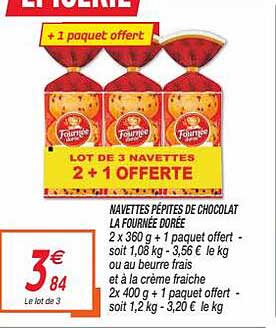 navettes pépites de chocolat la fournée dorée