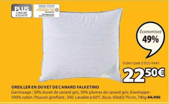 Oreiller En Duvet De Canard Falketind