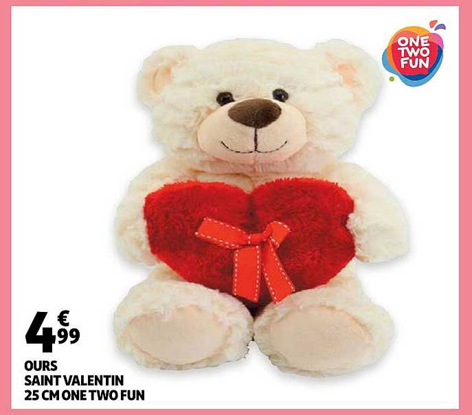ours saint valentin 25 cm one two fun